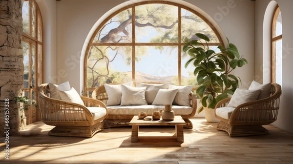 Fototapeta Boho style interior mockup