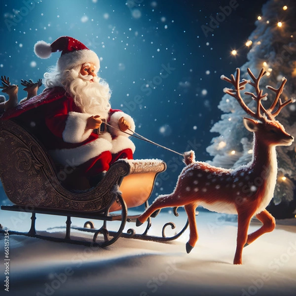 Obraz santa claus and sleigh