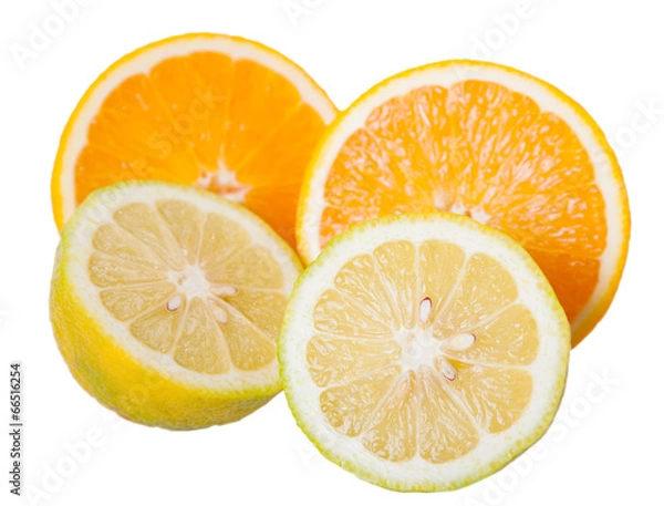 Fototapeta sliced ??oranges and lemons