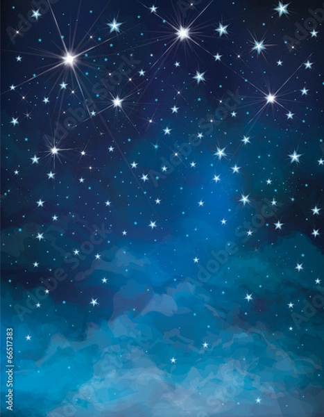 Obraz Vector night starry sky background.