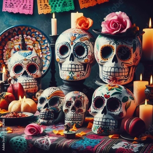 Fototapeta Day of the Dead. Generative AI