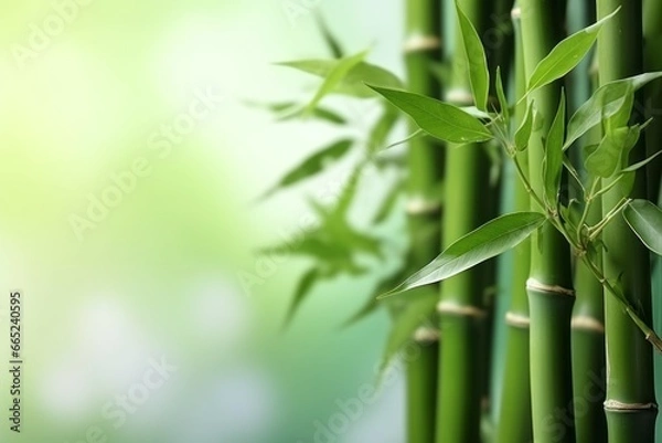 Fototapeta Bamboo background or backdrop with selective focus and copy space for text