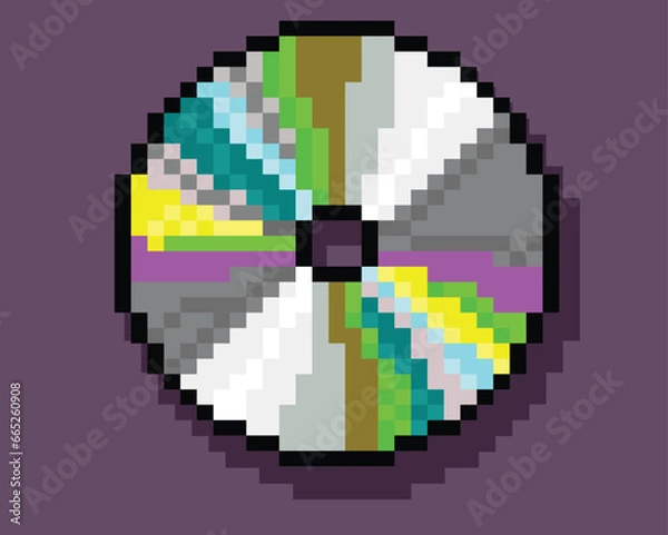 Obraz Compact Disk Pixel art,Compact Disk 8-bit Pixel art vector.