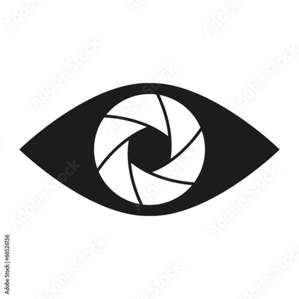 Obraz Shutter eye conceptual flat abstract icon