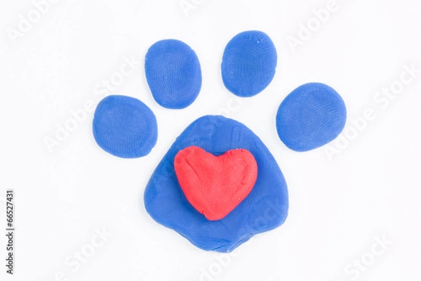 Obraz Plasticine paw and heart.