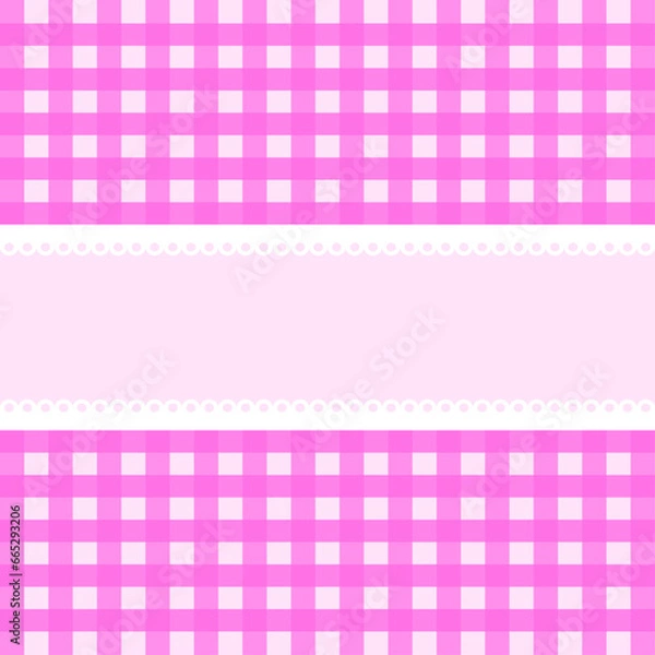Fototapeta Vector card with pink checkered background