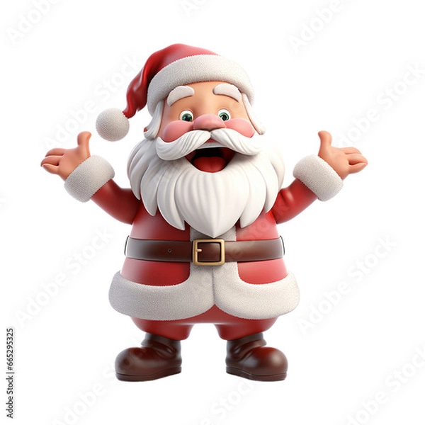 Obraz 3d cute santa claus character