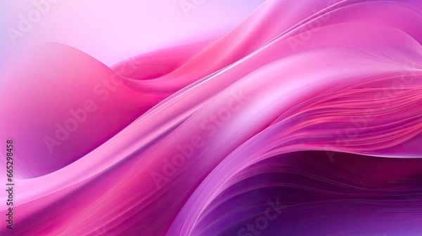 Fototapeta Abstract 3D image of digital waves in shades of pink and purple.