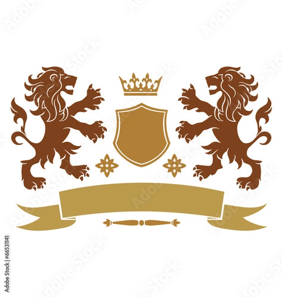 Fototapeta lion heraldic emblem