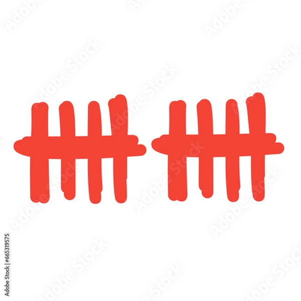 Fototapeta red tally mark