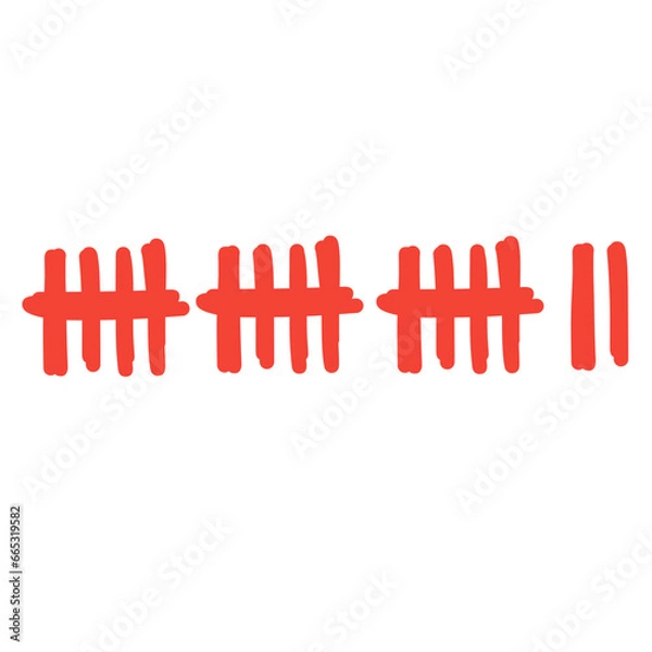 Fototapeta red tally mark