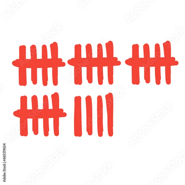 Fototapeta red tally mark