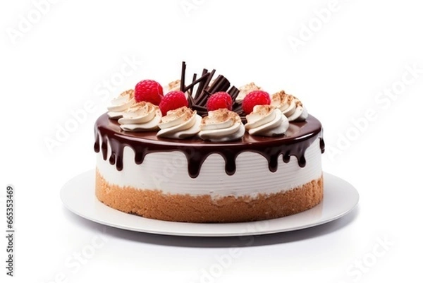 Fototapeta Cake isolated on white background.