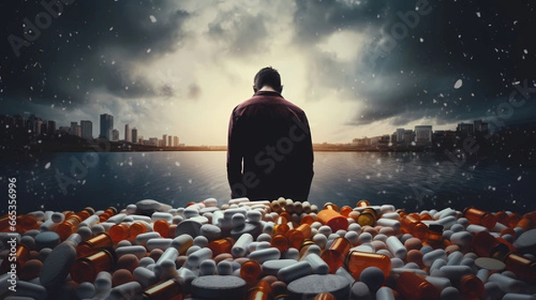 Obraz A Man with a Pill Addiction