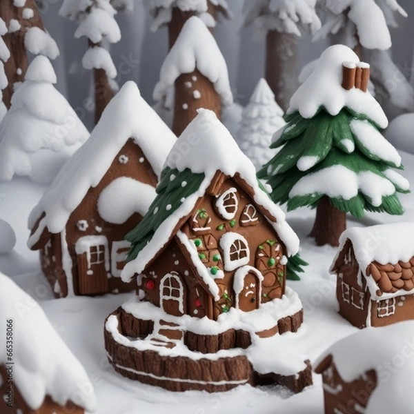 Obraz gingerbread house in the snow