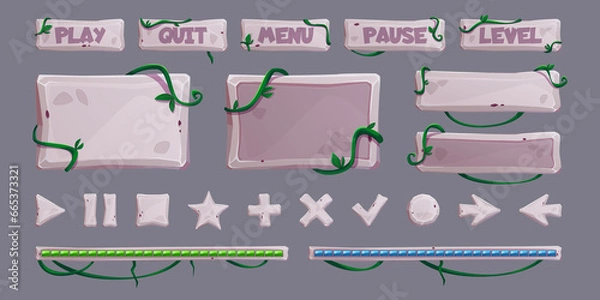 Fototapeta Stone made elements with mathematical signs on it , illustrated background