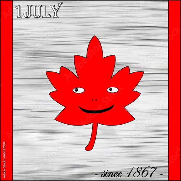 Obraz Canada Day flag funny illustration