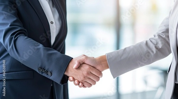 Obraz Professional Agreement. A Successful Interview Handshake.