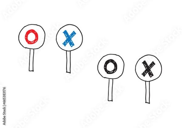 Fototapeta マルバツの札（手書き）