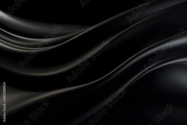 Fototapeta ダークカラーのウェーブ背景｜dark wave.Abstract digital background.Generative AI