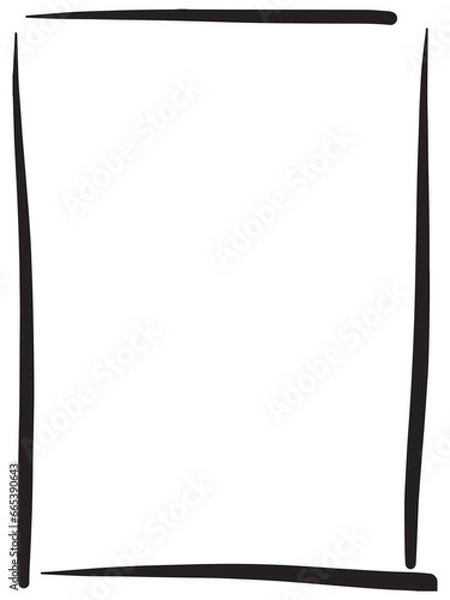 Fototapeta Frame border hand drawn shape icon for decorative vintage doodle element for design in vector illustration