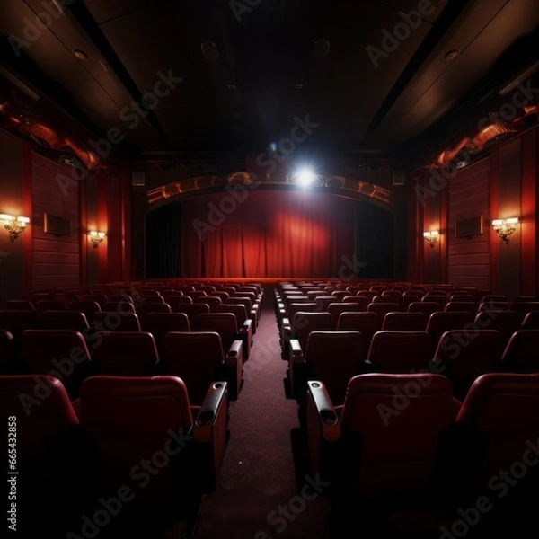 Fototapeta The Eerie Calm of the Empty Theater: Moments Before It Welcomes the Audience