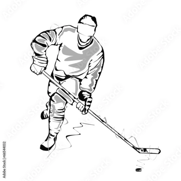 Obraz Hockey player sketch