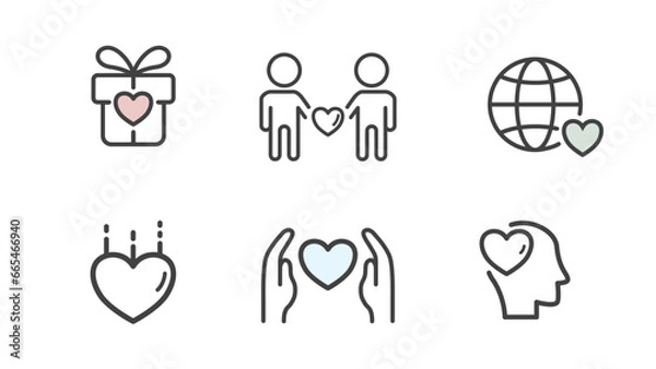 Obraz Charity Icons Colection