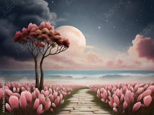 Obraz landscape with flowers