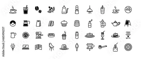 Fototapeta カフェアイコン