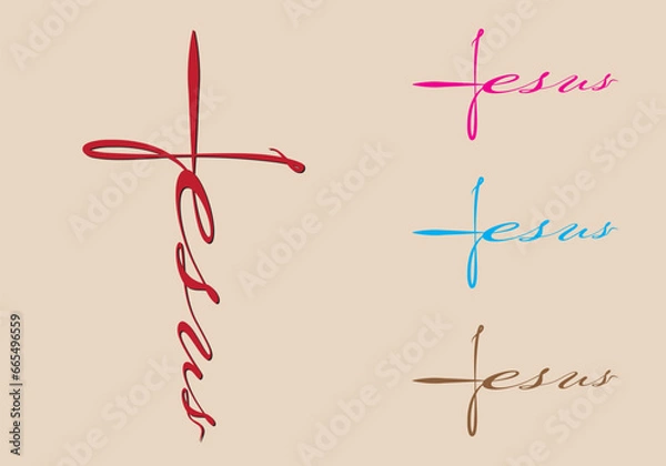 Obraz Cross stylized with Jesus name 