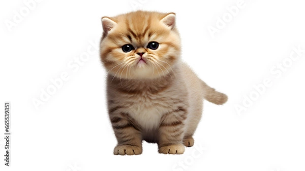 Fototapeta Cute banner with a cat isolated on transparent background