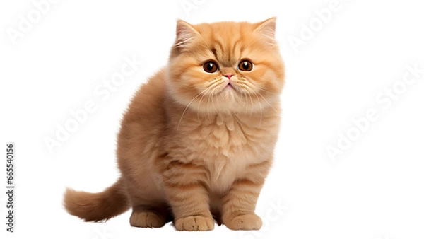 Fototapeta Cute banner with a cat isolated on transparent background