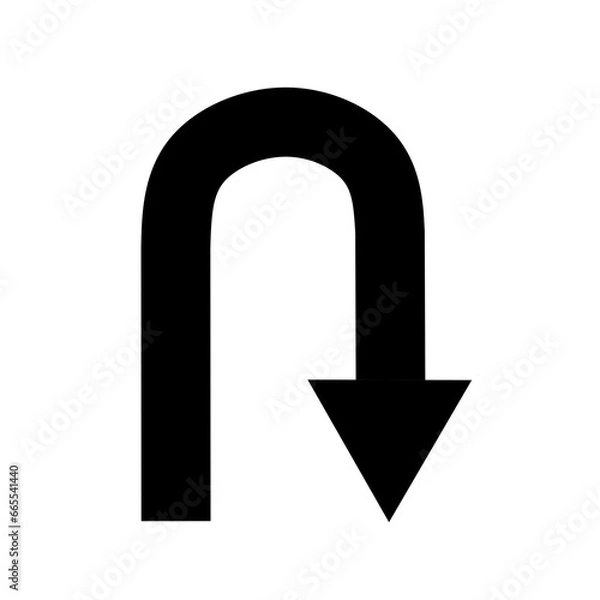 Obraz turn around sign vector on white background.U-turn symbol vector
