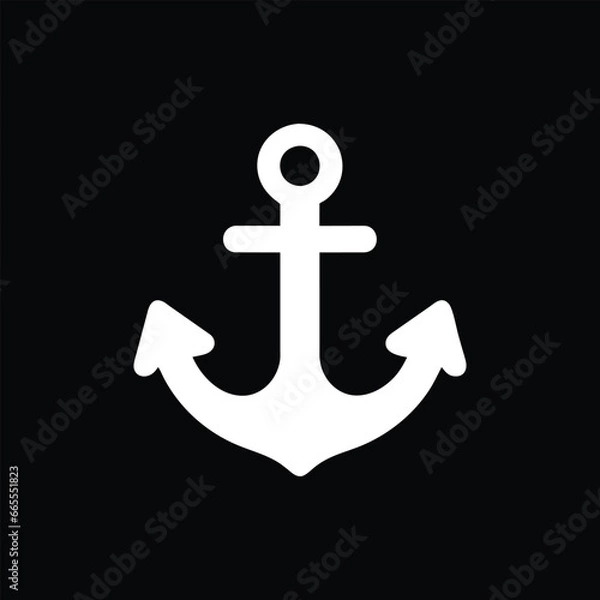 Obraz vector ancor icon isolated on black background