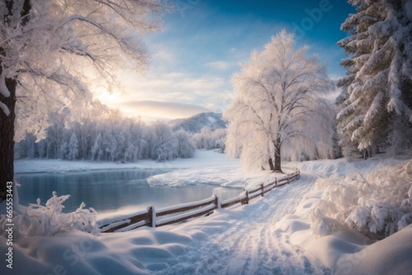 Fototapeta background of natural conditions during winter