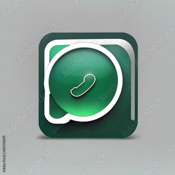 Fototapeta Whatsapp logo 3d rendering isolatedhatsapp logo side view 3d rendering illustration icon square rounded transparent background,