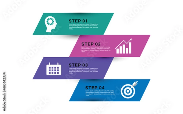 Obraz Modern business infographic with 4 steps