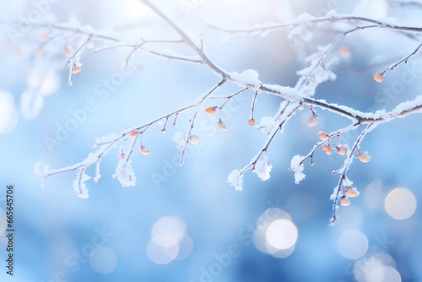 Obraz snow winter bokeh background