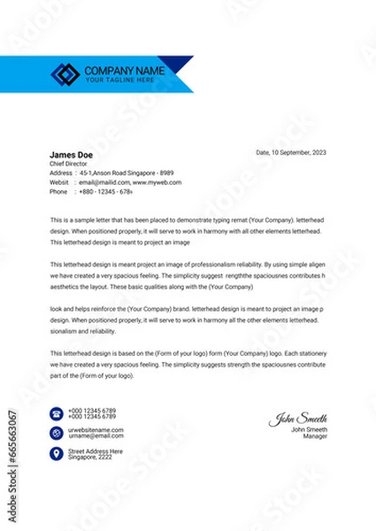 Obraz clean modern letterhead design