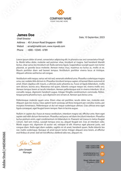 Obraz clean modern letterhead design