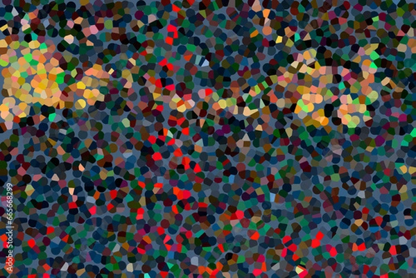 Obraz Chaotic yellow, blue and red dotted background