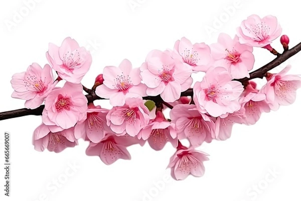 Obraz Sakura flowers isolated on white background.