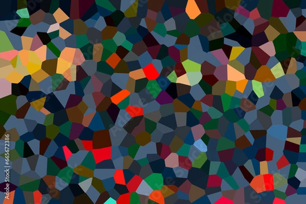 Fototapeta Colourful saturated mosaic with accent on blue, red and yellow