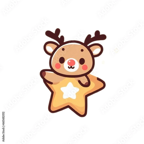 Obraz Rudolf,star,santa,girl,char,cute,Generative AI