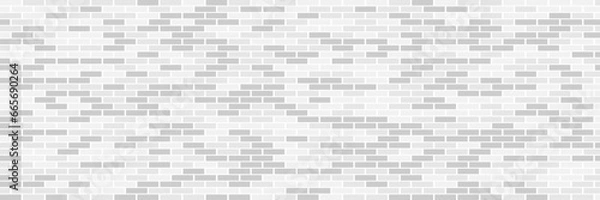 Fototapeta Panorama view white brick wall background. Vector