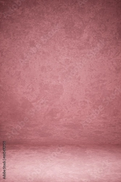 Fototapeta Fond de studio photographie pour portrait, multi éclairage, rose, N° 6/7, rendu 3d 