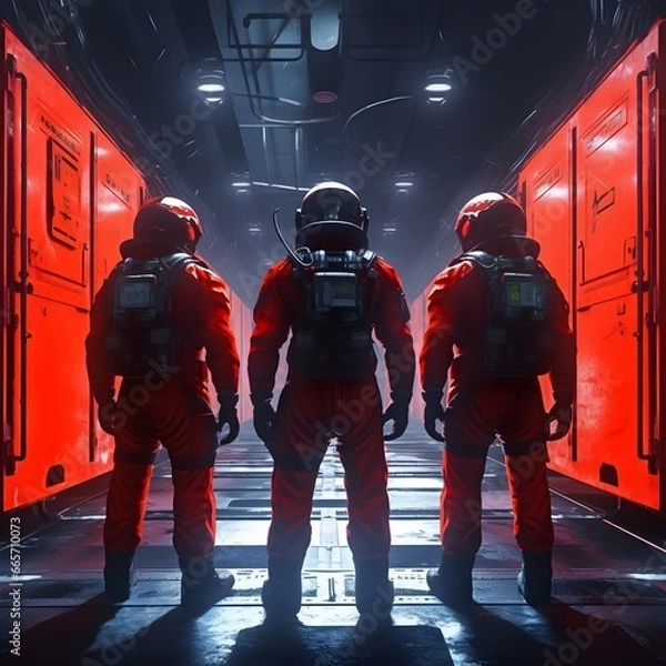 Obraz Space soldiers in space at war