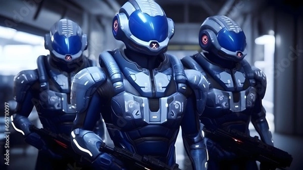 Obraz Space soldiers in space at war