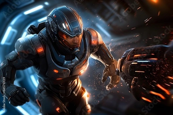 Obraz Space soldiers in space at war